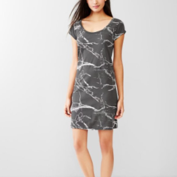 Grey Patterned Short Sleeve T-Shirt Dress - Picture 1 of 7